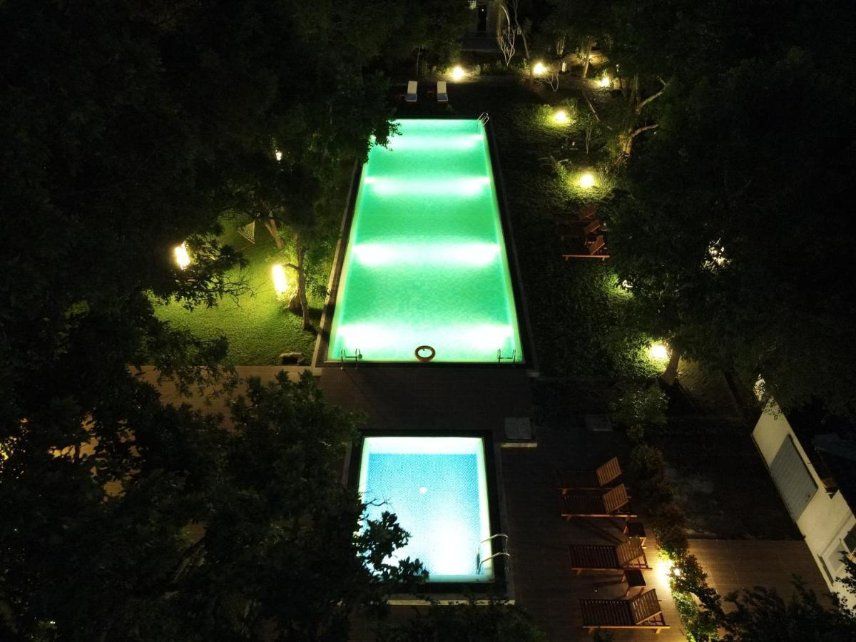 Nivadoo Resort Sigiriya Exterior foto The swimming pool at night